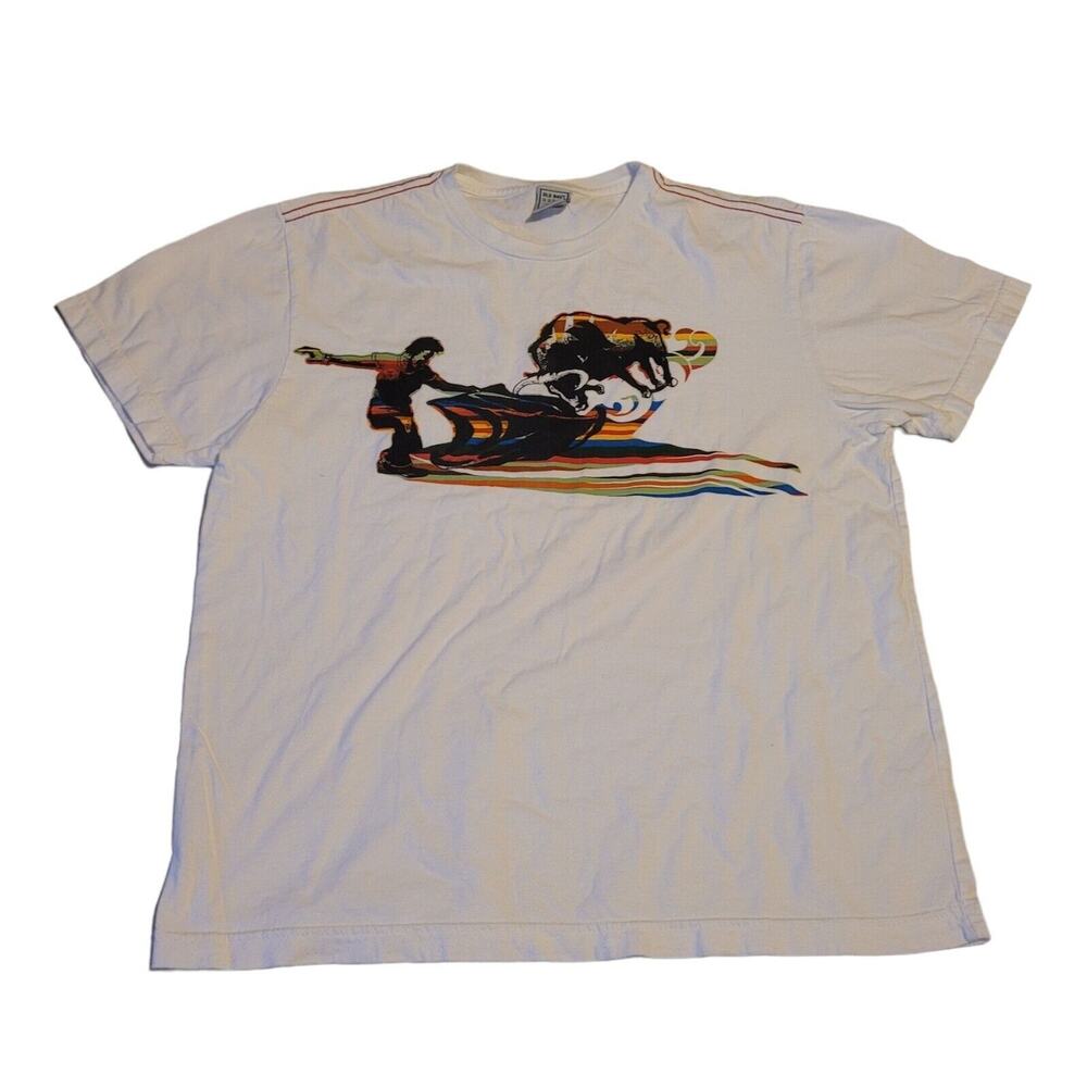 Old Navy Vintage Bull T-Shirt Large White